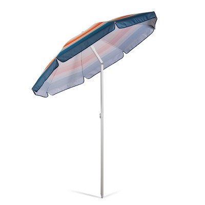 Phoenix Stripe 5.5' Tilt Beach Umbrella with Carry Bag