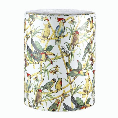 Forla Garden Stool - White/Yellow -  Safavieh