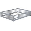 NicBex Queen Size Modern Floor Bed Frame with Safety Guardrails,Wooden Floor Bed for Kids Room,Bedroom,No Box Spring Needed - 4 of 4