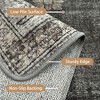 Abynow Vintage Floral Farmhouse Indoor Washable Area Rug - 2 of 4