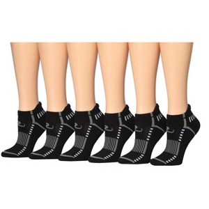 Tipi Toe Women's 6-Pairs Running & Athletic Midnight Motion Patterned Performance Low Cut Socks - 1 of 1
