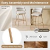 Set of 2 Upholstered Bar Stools,180° Swivel Modern Counter Height Stools,Swivel Bar Stools with Metal Legs for Kitchen Island-Cuddlewood - 3 of 4