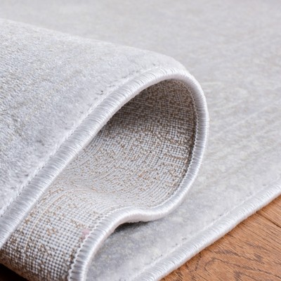 Elegant Vintage 5' x 7' Hand-Knotted Gray Synthetic Area Rug