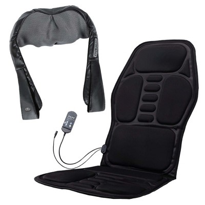 Ultimate Home & Office Massage Bundle - Pursonic 3D Shiatsu Heating Back & Neck Massager and Pursonic Chair Cushion with Heat & Vibration