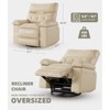 Oversized Rocker Recliner Chair - Manual PU Leather Swivel Chair with Thick Sponge Cushion, Comfort Armrests for Living Room & Bedroom - 2 of 4
