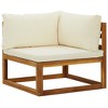 vidaXL Corner Sofa Cream white Solid acacia wood Standard two-seater - 2 of 2