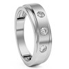 Pompeii3 1/2Ct Diamond Ring Men's Lab Created 3 Stone Polished Wedding Band in 10k Gold - 2 of 4