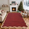Washable Rug Modern Scalloped Rug Non Slip, Neutral Indoor Carpet - 4 of 4