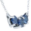 Pompeii3 3/4ct Three Stone Blue Diamond Pendant 14K White Gold - 2 of 3