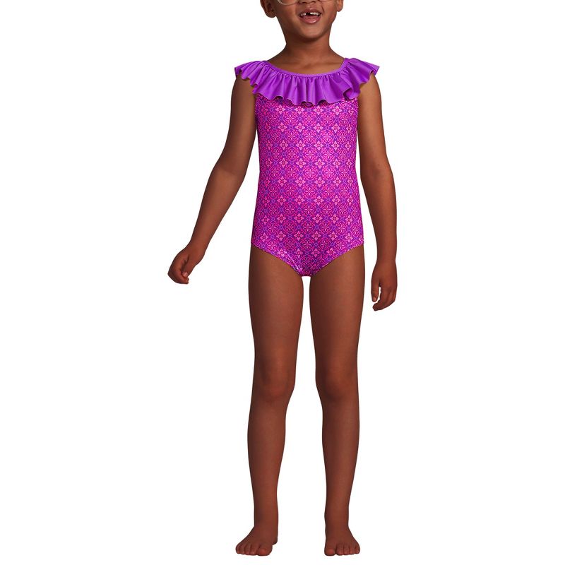 Lands' End Kids Plus Size Ruffle One Piece Swimsuit, 3 of 4