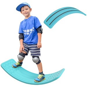 Qaba 32.3" Balance Board Wobble Board for Kids Toddlers, Curvy Rocker Board, Montessori Waldorf Toy, Ages for 3-6 Years Old - 1 of 4