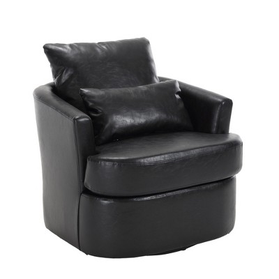 NicBex Teddy Swivel Barrel Accent Chair,Upholstered Swivel Living Room Chairs with Curved Backrest,Cozy Armchair,Accent Chairs for Living Room
