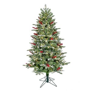 Kurt S. Adler 5' Pre-Lit Instant Connect Dual-Color LED Flocked Breckenridge Tree - 1 of 4