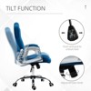 Sevobal Task and Office Chairs Home Office Chair, Velvet Computer Chair Desk Chair with Swivel Wheels, Adjustable Height, Blue, 25.6"*12.6"*23.2" - 2 of 4