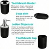 6 - Piece Bathroom Accessories Set, Black Toilet Brush, Toothbrush Holder, Soap Dispenser, Trash Can, Tumbler - 3 of 4