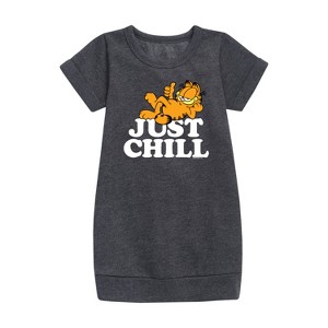 - Garfield - Just Chill Graphic Short Sleeve Fleece Dress - 1 of 3