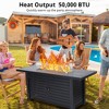 57 Inch Propane Fire Pit Table, 50000BTU Rectangle Fire Table with Rain Cover - 3 of 4
