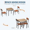 Nasitip 3-Piece Dining Set for Small Spaces, Wooden Table & 2 PU Padded Chairs, Space-Saving Kitchen Set, Brown/Black - 4 of 4