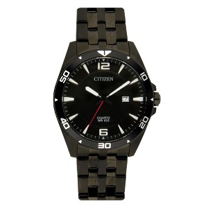 Citizen Quartz Men's Watch, Black Dial, Black-Plated Stainless Steel - 1 of 4