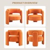 Mid Century Modern Accent Chair with Velvet Fabric,Barrel Armchair for Living Room,Upholstered Accent Sofa with Armrest - 4 of 4