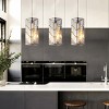 BAOURE 4" Modern Crystal Pendant Light - 3 Pack, Adjustable Hanging Ceiling Lamp with Crystal Prism Design for Dining Room -Chrome Finish - 2 of 4