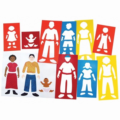 Roylco Fabulous Family Portrait Stencils and Plates, Assorted Sizes, Set of 13