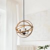 LNC Chet 4-light 21" Modern Farmhouse Medium Globe Chandelier, Antique Light Brown and Matte Black - 2 of 4