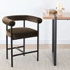 Velvet Counter Height Stool with Back and Arms, 1-Pack Modern Upholstered Bar Chair with Wide Seat for Kitchen Island or Home Bar-Maison Boucle - 2 of 4