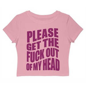 Rerun Island Women Please Get The F Out Of My Head Short Sleeve Graphic Cotton Baby Tee - 1 of 4