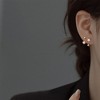 Splendid Gold Earrings for Women – Stylish White Gold Hoop Earrings with Exquisite Gold Huggies, Push-in Flat Back Stud Earrings - 4 of 4