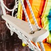 Hanging Hammock Chair with Wooden Arms Striped - Blue/Yellow/Orange - Backyard Expressions: Fade-Resistant, All-Weather Design - 2 of 4