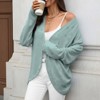 Women's Casual Long Sleeve Knit Cardigan Open Front Asymmetrical Top - 3 of 4