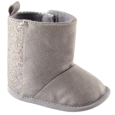 Luvable Friends Baby Girl Crib Shoes, Grey, 0-6 Months : Target