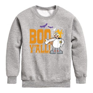 Boys' - SpongeBob SquarePants - Sandy Boo Y'all Graphic Long Sleeve Fleece Sweatshirt - 1 of 4