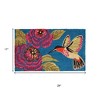 HomeRoots 17" X 29" Blue Pink And Green Hummingbird Outdoor Coir Door Mat - 3 of 4