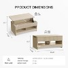 Pipishell Modern Lift Top Coffee Table with Storage, Fluted Design, Hidden Compartment & Open Shelf, Hydraulic Lift Tabletop, Natural Oak - 2 of 4