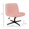 FONTOI Task and Office Chairs, Office Chair with Cross-Leg and Adjustable Height, Armless Swivel for Home Office, Pink, 25.9"*35"*25.5" - 2 of 4