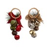 Kurt Adler Metal Grapes Jingle Bell Door Hangers with Burlap Bows & Greens, 8" Assorted (Set of 2) - 3 of 4