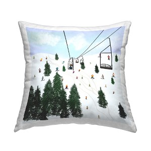 Stupell Industries Ski Lift & Slopes Indoor Pillow, 18 x 18 - 1 of 3