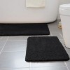 Home Mart Goods Large 2 Piece Black Microfiber Soft Thick Plush Bath Mat Set - 2 of 4