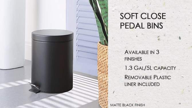 1.3gal Soft Close Pedal Step Trash Can - 88 Main, 2 of 10, play video