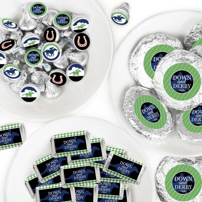 Big Dot of Happiness Kentucky Horse Derby - Mini Candy Bar Wrappers, Round Candy Stickers & Circle Stickers - Party Candy Favor Sticker Kit - 304 Pcs