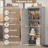 70" Tall Kitchen Pantry Cabinet with Doors and Adjustable Shelves, Freestanding Cupboard, Tall Storage Cabinet for Dining Room, Living Room - 4 of 4