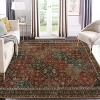 Vintage Hallway Runner Rug,Non-Slip Washable Rug with Rubber Backing,Low Pile Printed Intaglio Rug,Kitchen,Laundry Room,Entryway - 2 of 4