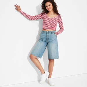 Women's Low-Rise Baggy Denim Skater Shorts - Wild Fable™ - 1 of 3