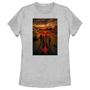 Women's Stranger Things Four Friends Rift Apocalypse Poster T-Shirt - 1 of 4