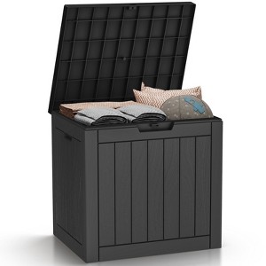 Naysaye Deck Boxes, 30 Gal Outdoor Storage Deck Box, Small Patio Storage Bin for Garden Tools, Black, 22.09"*17.09"*20.87" - 1 of 4