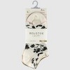 Goldtoe Signature Collection Women's 3pk Fresh Care Inked Floral Liner Socks - Off White/Oatmeal Heather/Khaki 6-9 - 2 of 4