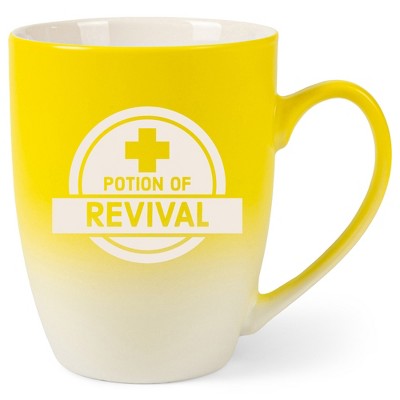 100 North Magic Potion 10 Ounce Yellow and White Two Toned Ombre, Comfortably Fits Your Hands, Ceramic Tea Coffee Cup Mug, Potion of Revival
