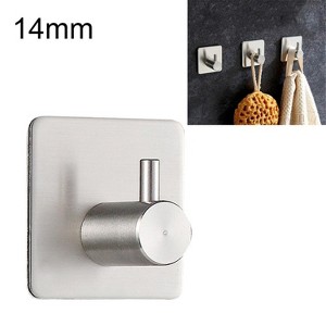 3 pack Stainless Steel Cylinder Hanger Bathroom Non-perforated Storage Clothes Hook, Size:14mm(Silver) - 1 of 4